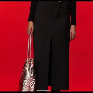 NWT ZARA Asymmetric Button midi skirt